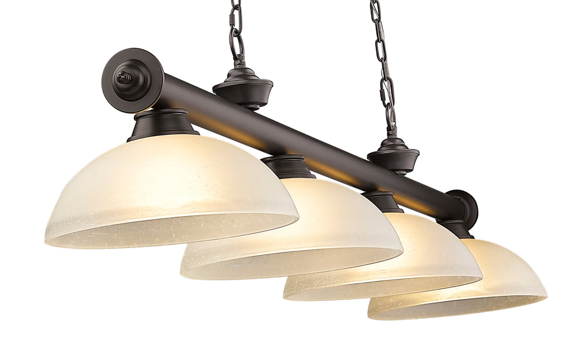 Billiard Z-Lite 2306-4BRZ-DWL14 Bronze Cordon 4 Light Billiard Z-Lite