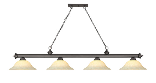Billiard Z-Lite 2306-4BRZ-GM16 Bronze Cordon 4 Light Billiard Z-Lite