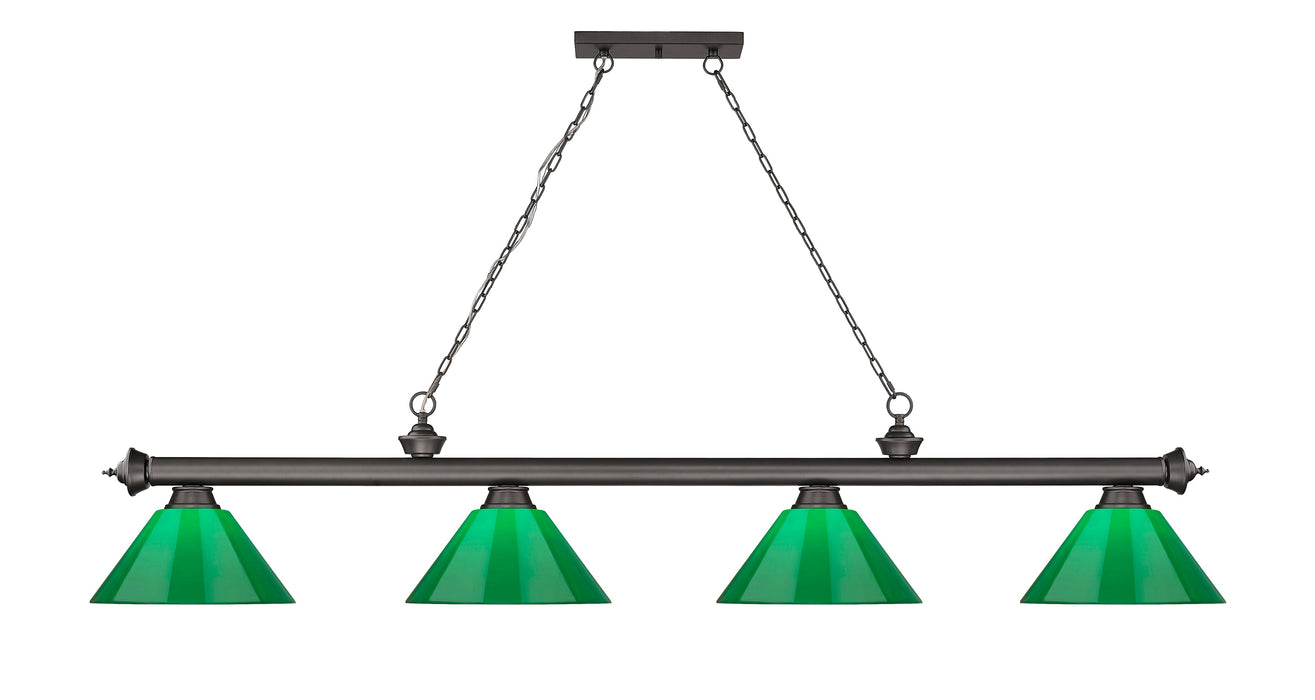 Billiard Z-Lite 2306-4BRZ-PGR Bronze Cordon 4 Light Billiard Z-Lite