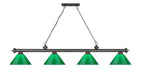 Billiard Z-Lite 2306-4BRZ-PGR Bronze Cordon 4 Light Billiard Z-Lite