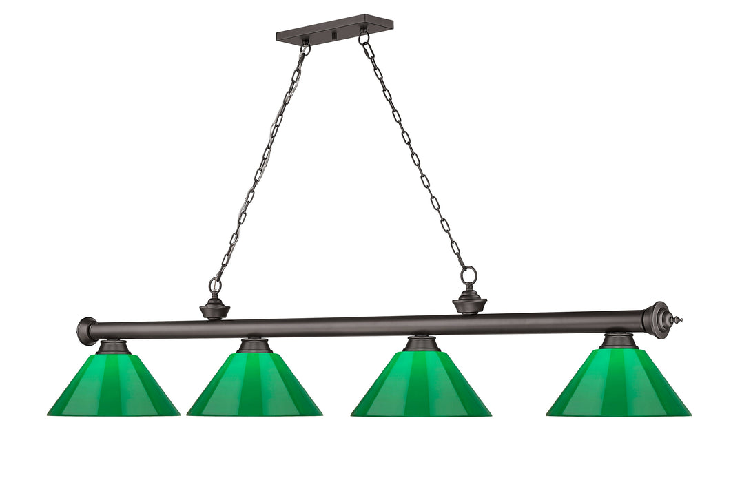 Billiard Z-Lite 2306-4BRZ-PGR Bronze Cordon 4 Light Billiard Z-Lite