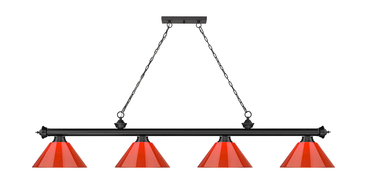 Billiard Z-Lite 2306-4BRZ-PRD Bronze Cordon 4 Light Billiard Z-Lite