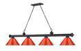 Billiard Z-Lite 2306-4BRZ-PRD Bronze Cordon 4 Light Billiard Z-Lite