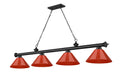 Billiard Z-Lite 2306-4BRZ-PRD Bronze Cordon 4 Light Billiard Z-Lite