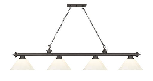 Billiard Z-Lite 2306-4BRZ-PWH Bronze Cordon 4 Light Billiard Z-Lite