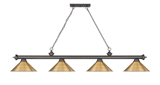 Billiard Z-Lite 2306-4BRZ-RB15 Bronze Cordon 4 Light Billiard Z-Lite