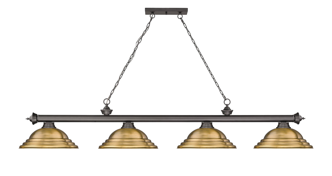 Billiard Z-Lite 2306-4BRZ-SRB Bronze Cordon 4 Light Billiard Z-Lite