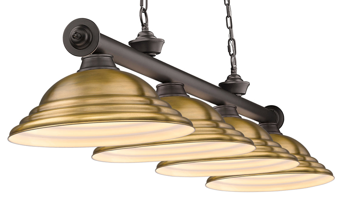 Billiard Z-Lite 2306-4BRZ-SRB Bronze Cordon 4 Light Billiard Z-Lite