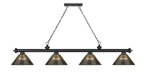 Billiard Z-Lite 2306-4MB-ARS Matte Black Cordon 4 Light Billiard Z-Lite