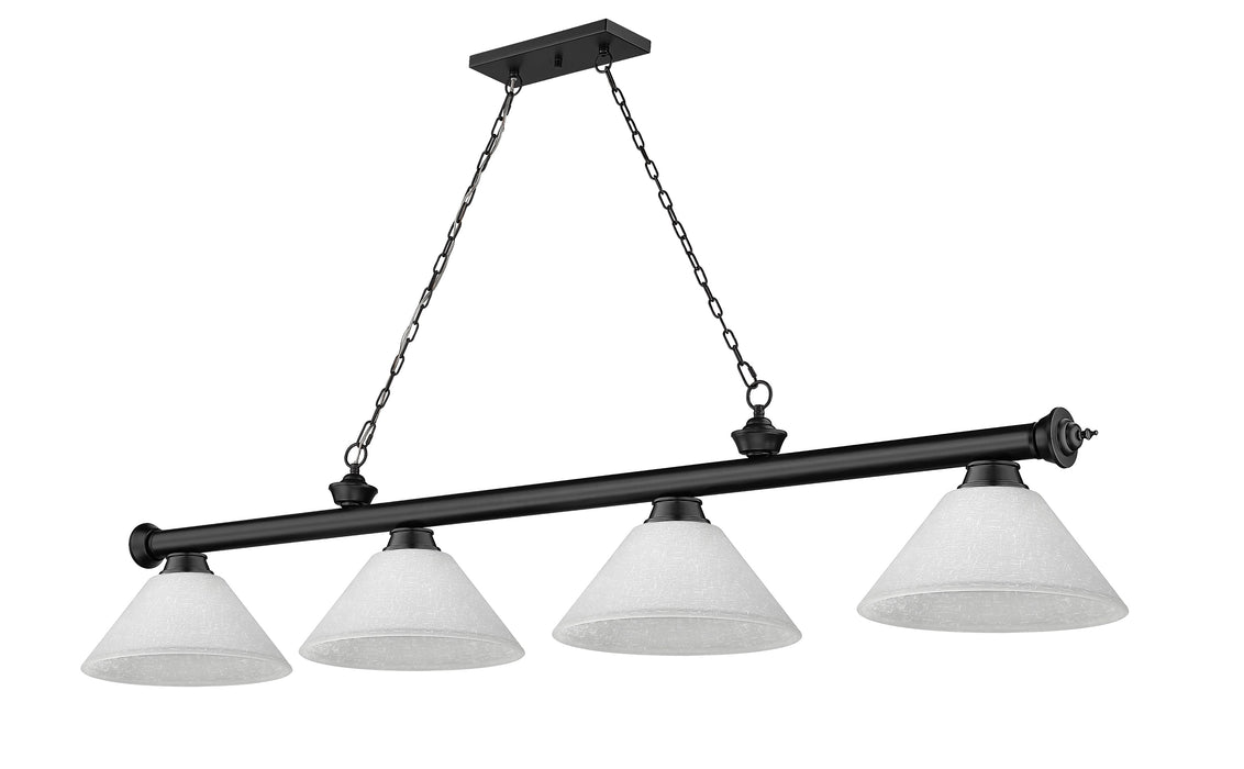 Billiard Z-Lite 2306-4MB-AWL14 Matte Black Cordon 4 Light Billiard Z-Lite