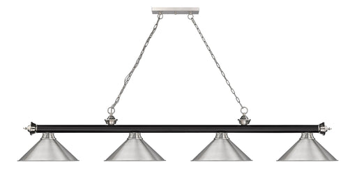 Billiard Z-Lite 2306-4MB-BN-BN15 Matte Black + Brushed Nickel Cordon 4 Light Billiard Z-Lite