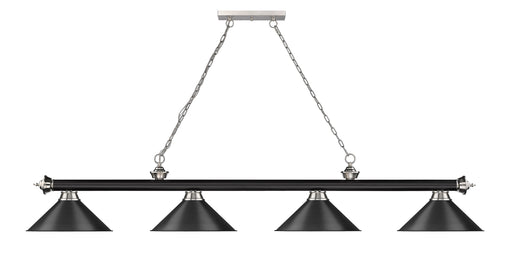Billiard Z-Lite 2306-4MB-BN-MB15 Matte Black + Brushed Nickel Cordon 4 Light Billiard Z-Lite