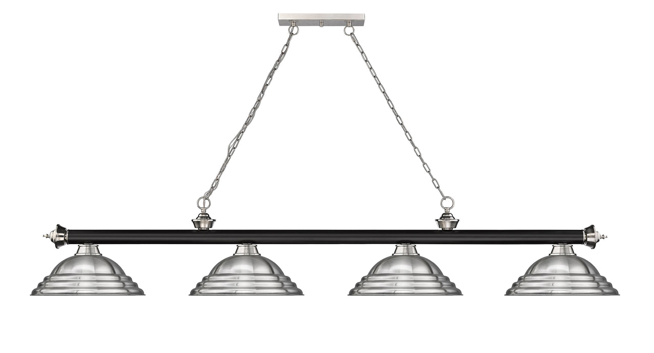 Billiard Z-Lite 2306-4MB-BN-SBN Matte Black + Brushed Nickel Cordon 4 Light Billiard Z-Lite