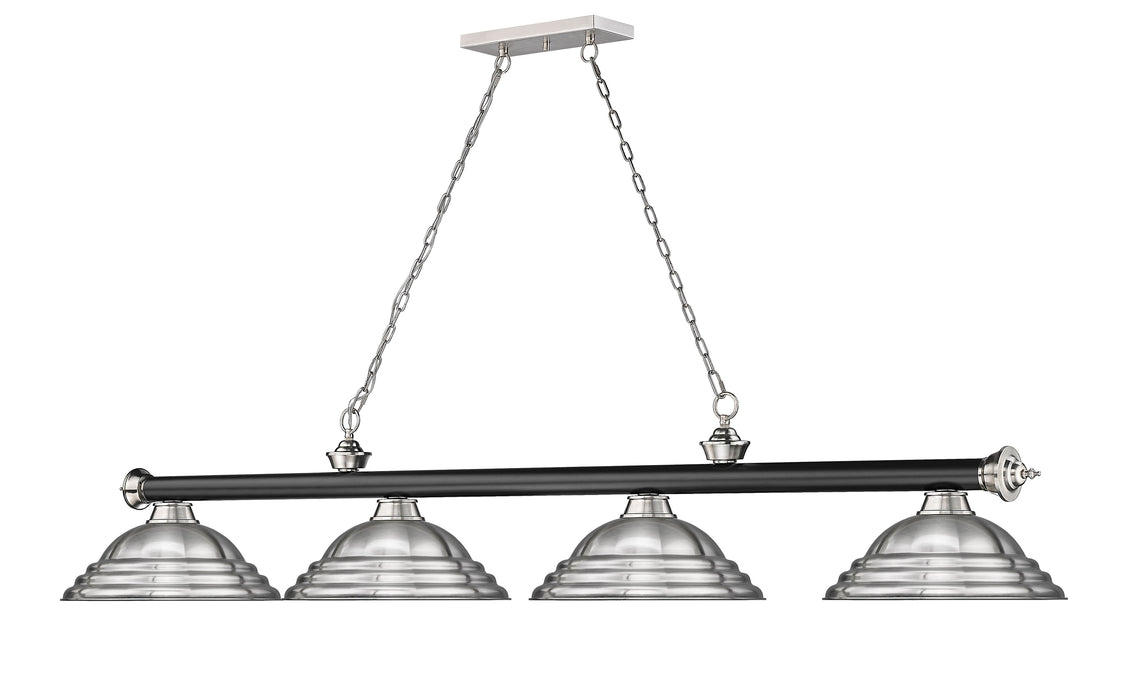 Billiard Z-Lite 2306-4MB-BN-SBN Matte Black + Brushed Nickel Cordon 4 Light Billiard Z-Lite