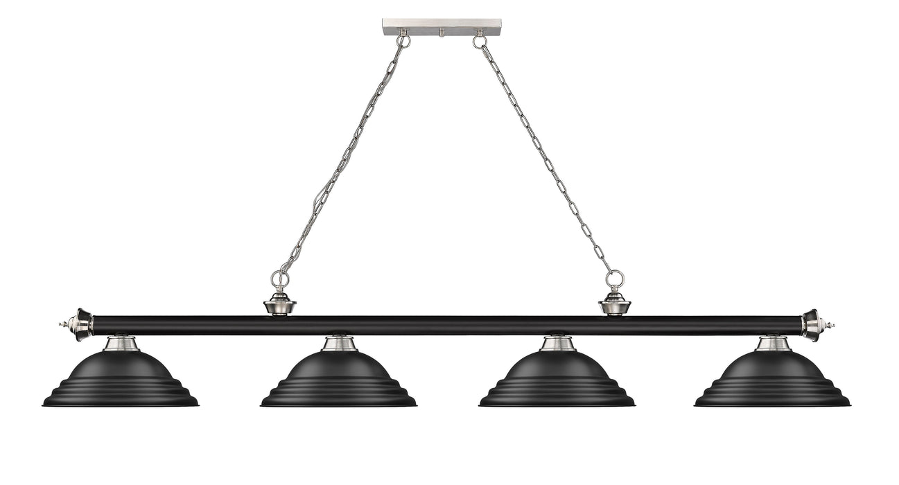 Billiard Z-Lite 2306-4MB-BN-SMB Matte Black + Brushed Nickel Cordon 4 Light Billiard Z-Lite