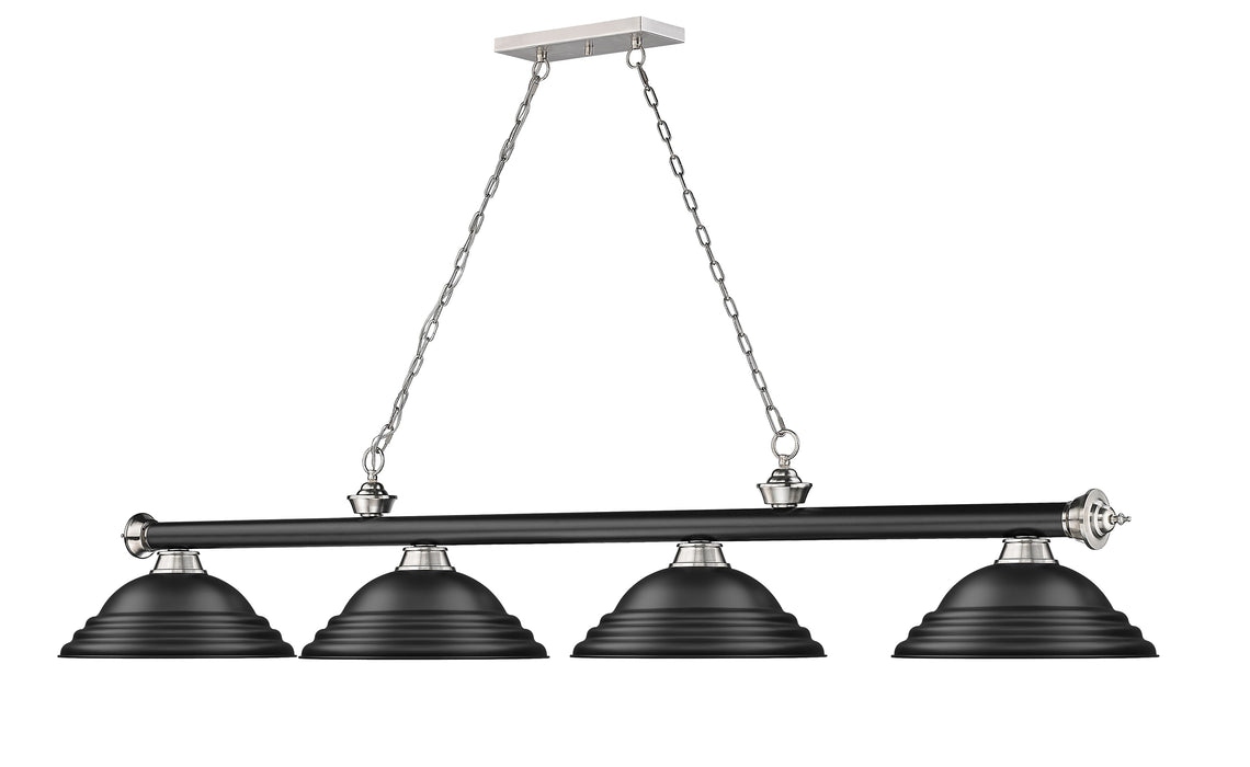 Billiard Z-Lite 2306-4MB-BN-SMB Matte Black + Brushed Nickel Cordon 4 Light Billiard Z-Lite