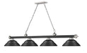 Billiard Z-Lite 2306-4MB-BN-SMB Matte Black + Brushed Nickel Cordon 4 Light Billiard Z-Lite