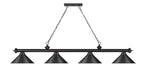 Billiard Z-Lite 2306-4MB-MB15 Matte Black Cordon 4 Light Billiard Z-Lite