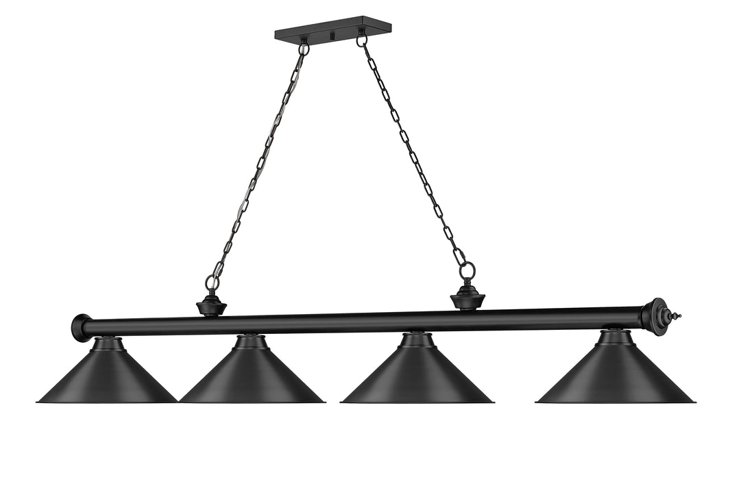 Billiard Z-Lite 2306-4MB-MB15 Matte Black Cordon 4 Light Billiard Z-Lite