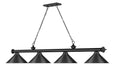 Billiard Z-Lite 2306-4MB-MB15 Matte Black Cordon 4 Light Billiard Z-Lite