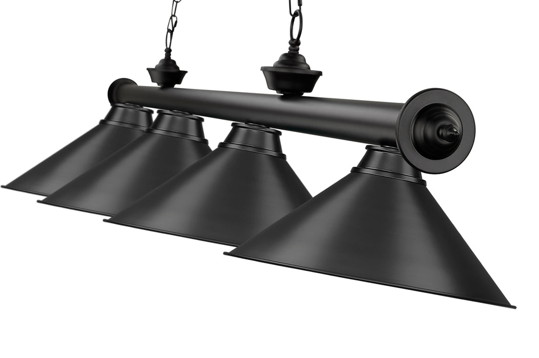 Billiard Z-Lite 2306-4MB-MB15 Matte Black Cordon 4 Light Billiard Z-Lite