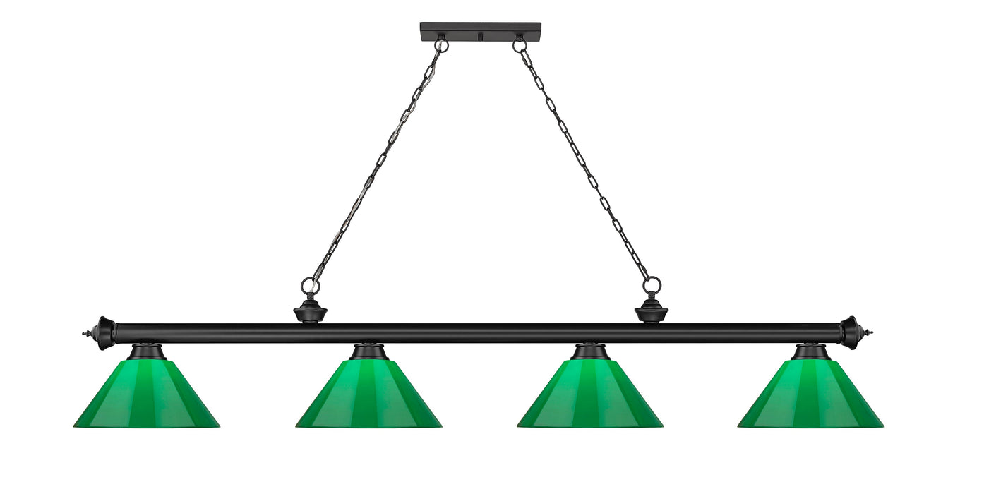 Billiard Z-Lite 2306-4MB-PGR Matte Black Cordon 4 Light Billiard Z-Lite