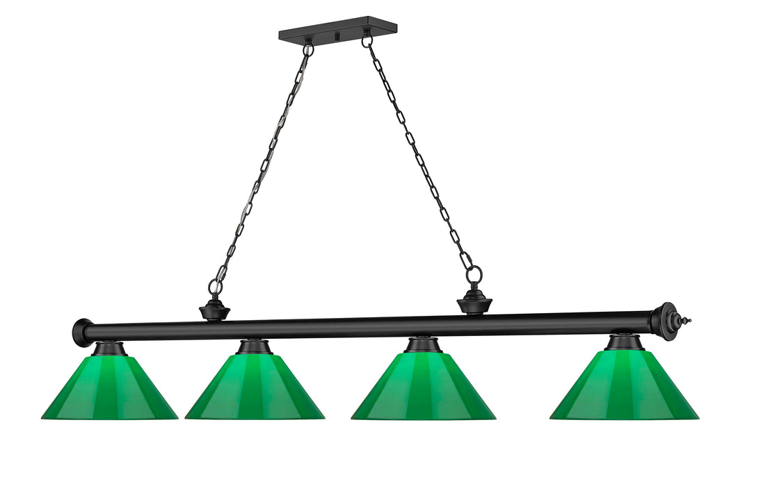 Billiard Z-Lite 2306-4MB-PGR Matte Black Cordon 4 Light Billiard Z-Lite