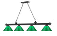 Billiard Z-Lite 2306-4MB-PGR Matte Black Cordon 4 Light Billiard Z-Lite
