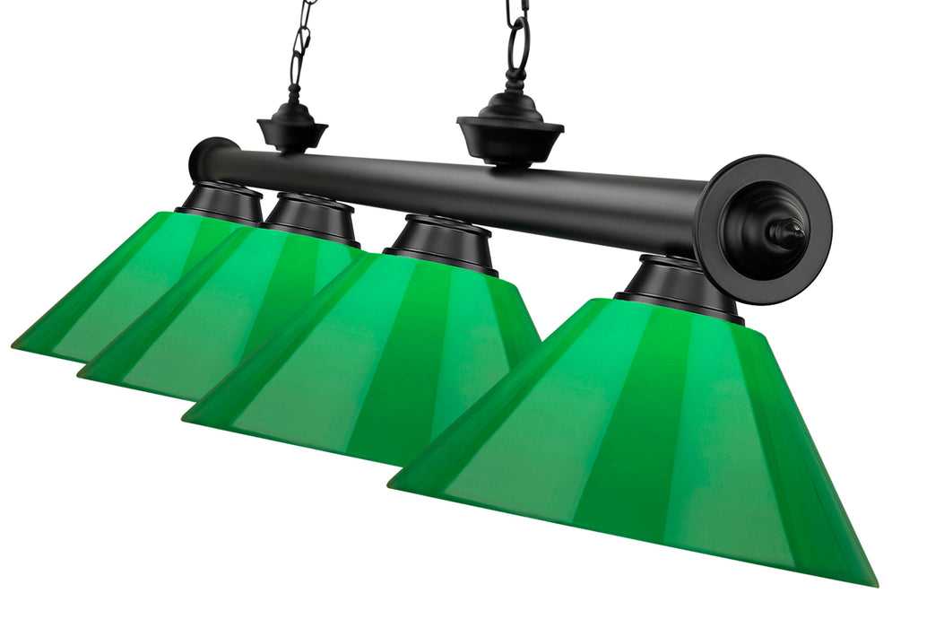Billiard Z-Lite 2306-4MB-PGR Matte Black Cordon 4 Light Billiard Z-Lite