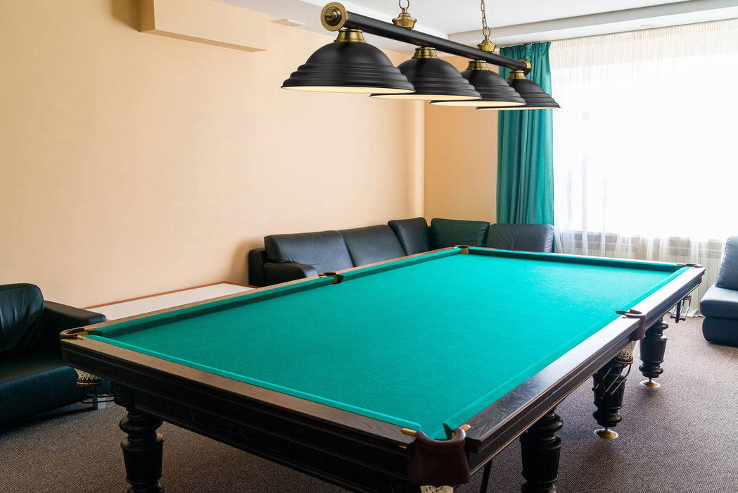 Billiard Z-Lite 2306-4MB-RB-SMB Matte Black + Rubbed Brass Cordon 4 Light Billiard Z-Lite