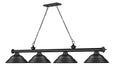 Billiard Z-Lite 2306-4MB-SMB Matte Black Cordon 4 Light Billiard Z-Lite
