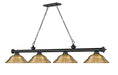 Billiard Z-Lite 2306-4MB-SRB Matte Black Cordon 4 Light Billiard Z-Lite