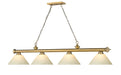 Billiard Z-Lite 2306-4RB-AGM14 Rubbed Brass Cordon 4 Light Billiard Z-Lite