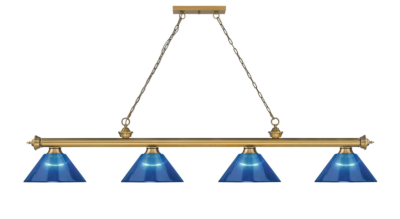 Billiard Z-Lite 2306-4RB-ARDB Rubbed Brass Cordon 4 Light Billiard Z-Lite