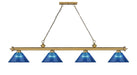 Billiard Z-Lite 2306-4RB-ARDB Rubbed Brass Cordon 4 Light Billiard Z-Lite