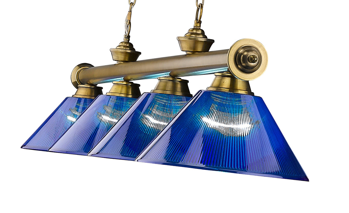 Billiard Z-Lite 2306-4RB-ARDB Rubbed Brass Cordon 4 Light Billiard Z-Lite