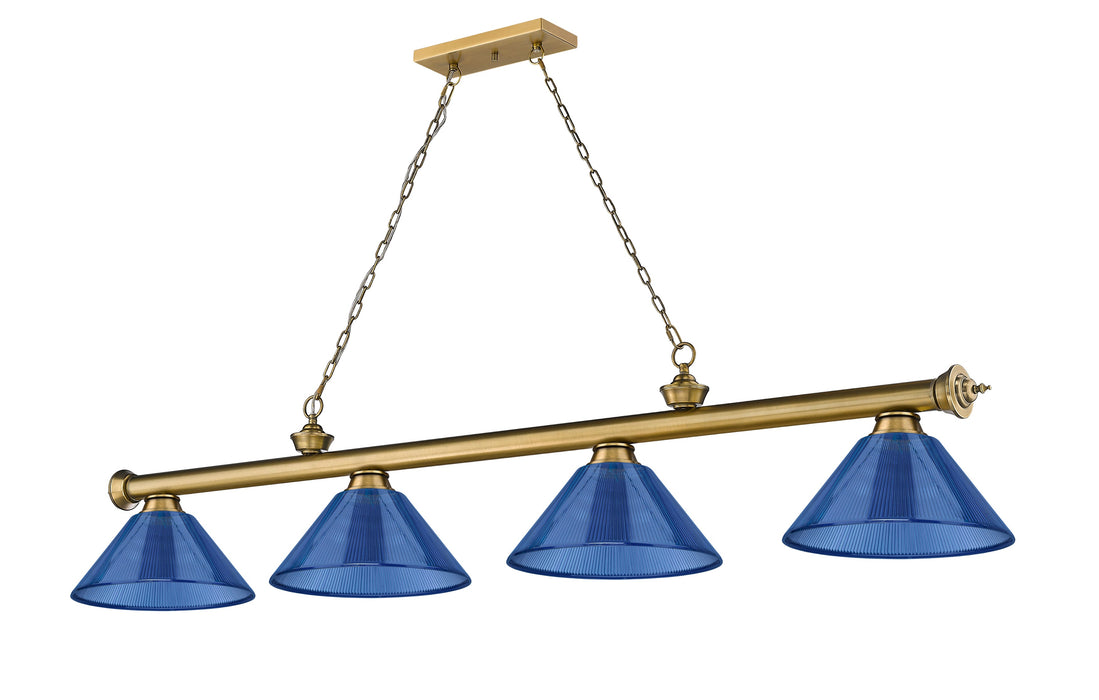 Billiard Z-Lite 2306-4RB-ARDB Rubbed Brass Cordon 4 Light Billiard Z-Lite