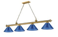 Billiard Z-Lite 2306-4RB-ARDB Rubbed Brass Cordon 4 Light Billiard Z-Lite
