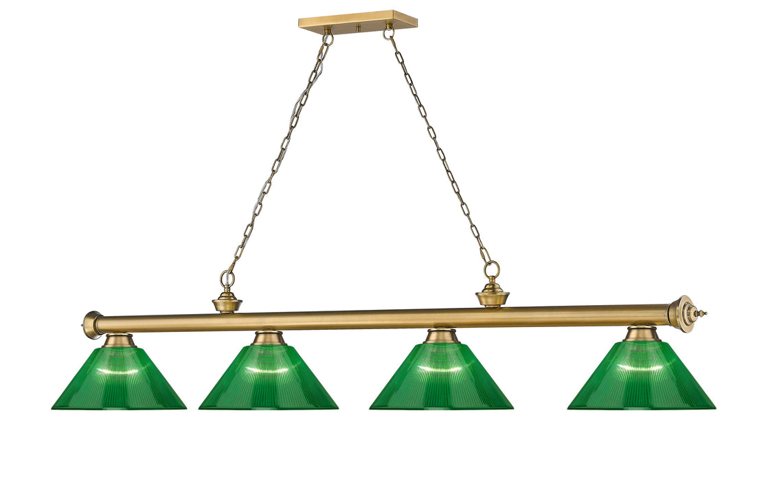 Billiard Z-Lite 2306-4RB-ARG Rubbed Brass Cordon 4 Light Billiard Z-Lite