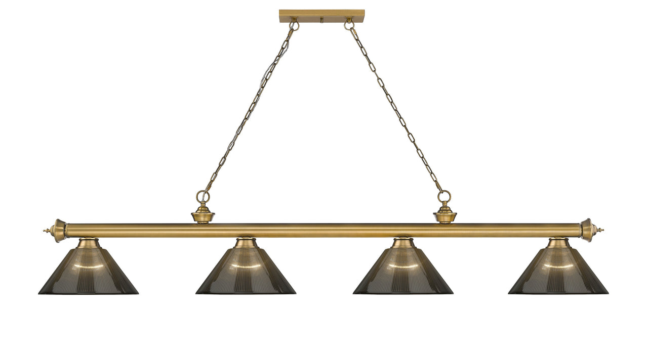 Billiard Z-Lite 2306-4RB-ARS Rubbed Brass Cordon 4 Light Billiard Z-Lite