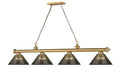 Billiard Z-Lite 2306-4RB-ARS Rubbed Brass Cordon 4 Light Billiard Z-Lite