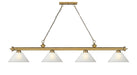 Billiard Z-Lite 2306-4RB-AWL14 Rubbed Brass Cordon 4 Light Billiard Z-Lite