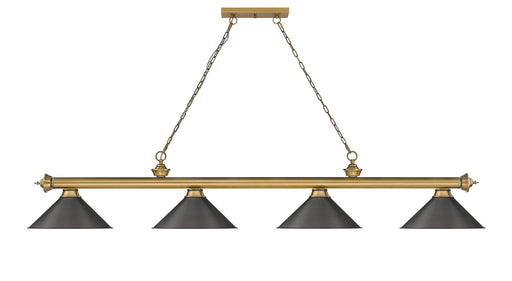 Billiard Z-Lite 2306-4RB-BRZ15 Rubbed Brass Cordon 4 Light Billiard Z-Lite