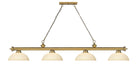 Billiard Z-Lite 2306-4RB-DGM14 Rubbed Brass Cordon 4 Light Billiard Z-Lite