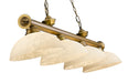Billiard Z-Lite 2306-4RB-DGM14 Rubbed Brass Cordon 4 Light Billiard Z-Lite