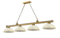 Billiard Z-Lite 2306-4RB-DGM14 Rubbed Brass Cordon 4 Light Billiard Z-Lite