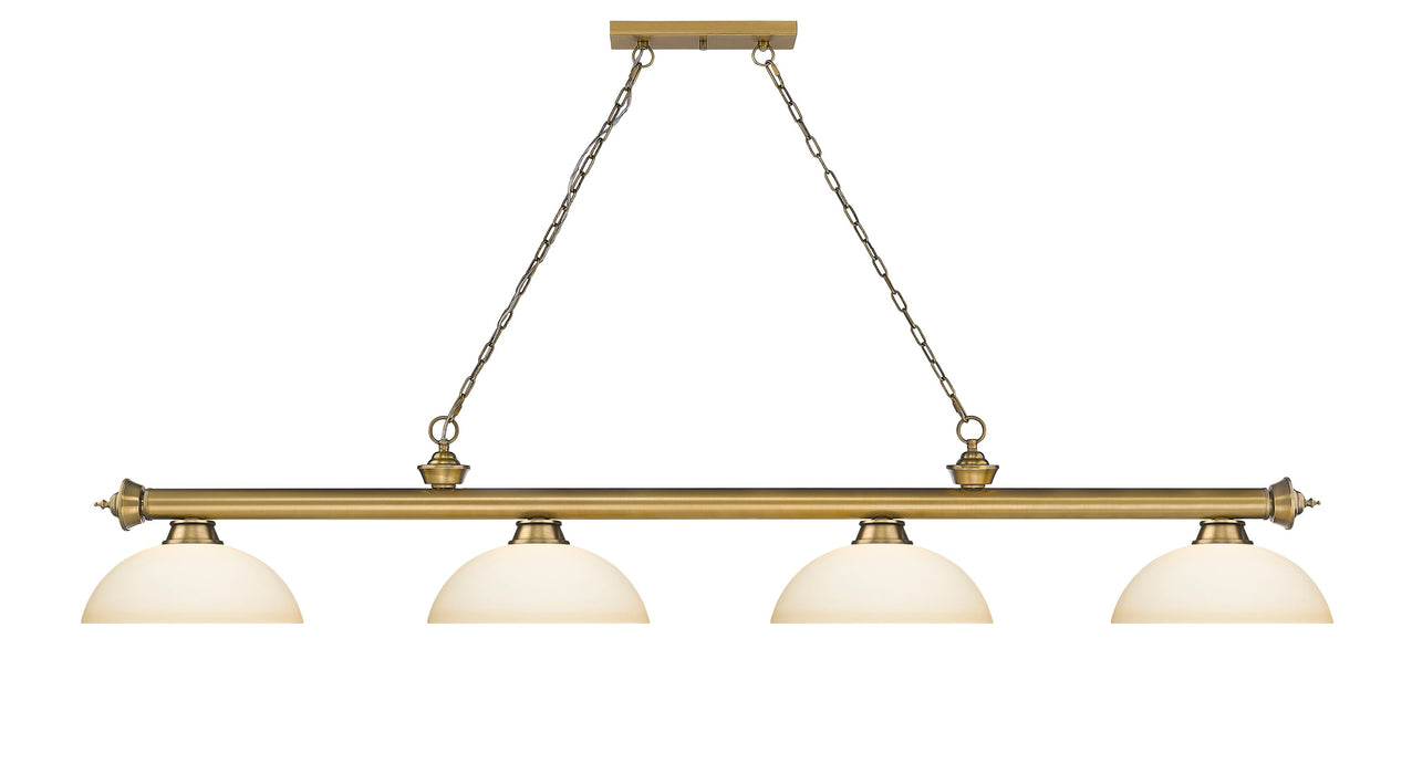 Billiard Z-Lite 2306-4RB-DMO14 Rubbed Brass Cordon 4 Light Billiard Z-Lite