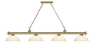 Billiard Z-Lite 2306-4RB-DMO14 Rubbed Brass Cordon 4 Light Billiard Z-Lite