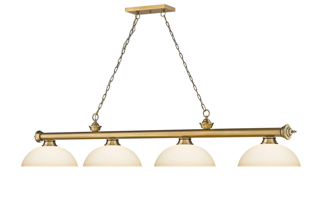 Billiard Z-Lite 2306-4RB-DMO14 Rubbed Brass Cordon 4 Light Billiard Z-Lite