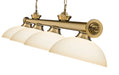 Billiard Z-Lite 2306-4RB-DMO14 Rubbed Brass Cordon 4 Light Billiard Z-Lite